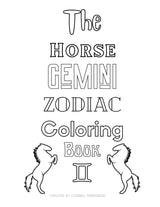 The Horse Gemini Zodiac Coloring Book Majosta