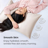 Bedsure Satin Pillowcase with Zipper, Similar to Silk Pillow Cases 2 Pack, Beige Standard Size Satin Pillow Case, Silky & Soft Pillow Covers, Valentines Day Gifts for Women Men, 20x26 Inches Bedsure