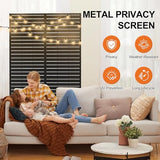 Metal Privacy Screen Outdoor, Freestanding Balcony Privacy Fence Panel for Patio, AC Unit Cover, Decorative Outdoor Room Divider (71", Black Louvered, 5 Panels) PolarcoForgeco