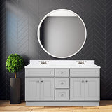 Design House Brookings 60 Inch Bathroom Vanity, Ready to Assemble, Solid Wood, Sherwin Williams® Gray, 599019-GRY Design House
