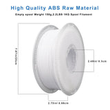 Likesilk ABS Filament 1.75mm, ABS 3D Printer Filament 1.75mm Heat Resistant 1kg Strong & Durable, Dimensional Accuracy +/- 0.02mm (ABS White, 1KG) Likesilk
