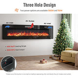 RELAX4LIFE 68" Recessed and Wall-Mounted Electric Fireplaces - Electric Fireplace Inserts with Remote Control, 1-8 Hours Timer, Touch Screen, 12 Adjustable Flames, 5 Speeds, 750/1500W Wall Fireplace RELAX4LIFE