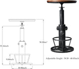 LOKKHAN Industrial Bar Table 38.6"-48.4" Height Adjustable Swivel Round Wood Tabletop 23.7" Dia, Kitchen Dining Office Coffee Bistro Pub Table LOKKHAN