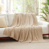Kozyhvn Cooling Throw Blanket Twin XL 66" x 90", 6 Layers Muslin Blankets 100% Cotton, Breathable and Lightweight Twin Blanket for Bed, Soft Bedspread, Gauze Bedding for All Season, Beige Linen Kozyhvn