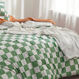 Bedsure Twin/Twin XL Comforter Set - Twin Extra Long Comforter Set, Checkered Dorm Bedding for Boys, 2 Pieces, 1 Soft Green Comforter and 1 Pillow Sham Bedsure