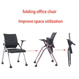 Folding office chair with wheels portable,comfy chair for desk,Home office chair ergonomic desk chair leather padded seats,desk chair for bedroom,conference training chairs for adults livingroom,black UDHSV