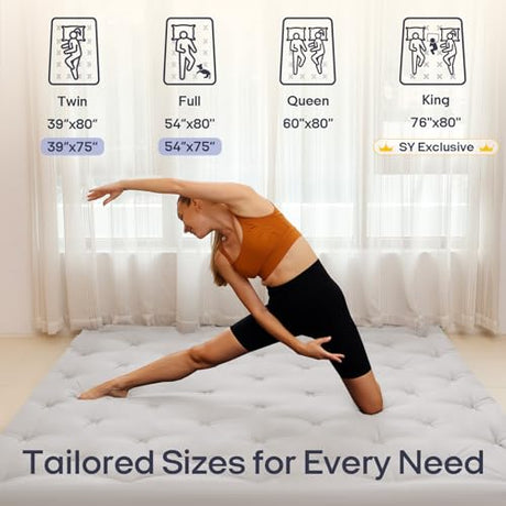 Syrinx Water Resistant Japanese Futon Mattress, Twin Size 75"x39", 2.5 Inch Thick Japanese Floor Mattress Tatami Mat, Foldable Floor Bed Sleeping Pad for Dormitory Guest Room Camping Syrinx