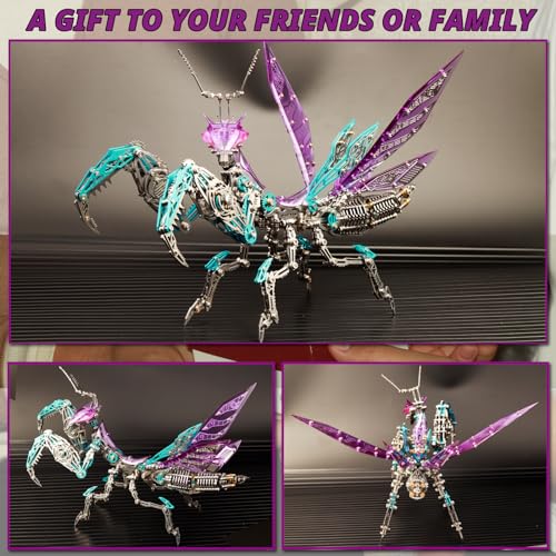 YUEZUDPO 3D Metal Puzzle, 1000 Pieces DIY Mechanical Building Kit for Adults, Difficult Model Kit for Men Women Birthday Christmas (Purple)