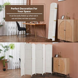 Duraspace 6 Panels Room Divider 6 FT Tall Weave Fiber Privacy Screen Freestanding Double Hinged Folding Screen Extra Wide Room Dividers for Patio Privacy (Off White) DURASPACE