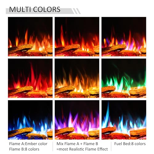 LegendFlame 35" W Smart Build in Electric Fireplace Insert, 1-2-3 Sided View, Heater 750W/1500W, Multi Colors of Flame & Fuel Bed, Alexa Enabled Legend Flame