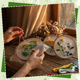 Ovveroche 3 Sets Embroidery Kit for Beginners, Flower Cross Stitch Kits for Adults, Starter, Hand Craft Lover Practice with Floral Stamped Pattern Yellow