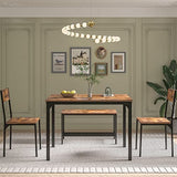 soges 4 Pieces Dining Table Set, 43.3 inch Kitchen Table Set for 4, Dining Set with 2 Chairs and Bench with Storage Rack, Nesting Furniture Set for Dining Room, Kitchen, Restaurant, Rustic Brown soges