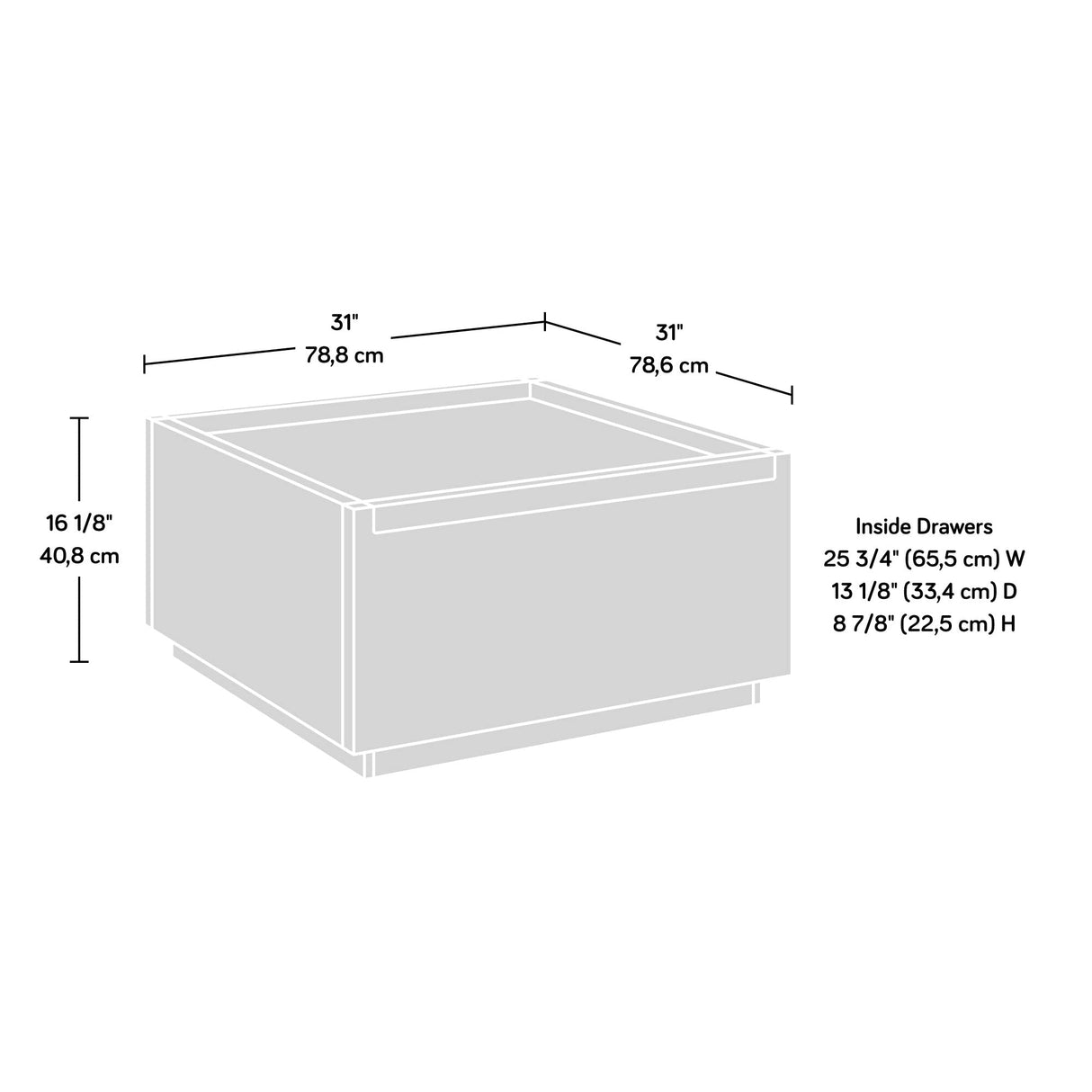 Sauder Manhattan Gate Modern Square Coffee Table, Rich Walnut Finish Sauder