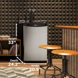 Danby DKC054A1BSL2DB 5.4 Cu.Ft. Double Tap Kegerator, Auto Defrost and Mechanical Thermostat, Keg Cooler with Scratch-Resistant Worktop and Reversible Door Hinge, Steel Danby