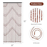 Foreate Beaded Curtain for Doorways Handmade Bamboo Wood Door Beads Boho Hanging Room Divider Hallway Window Hippie Curtains Rustic Home Decor 35.5" x 75" Brown Foreate