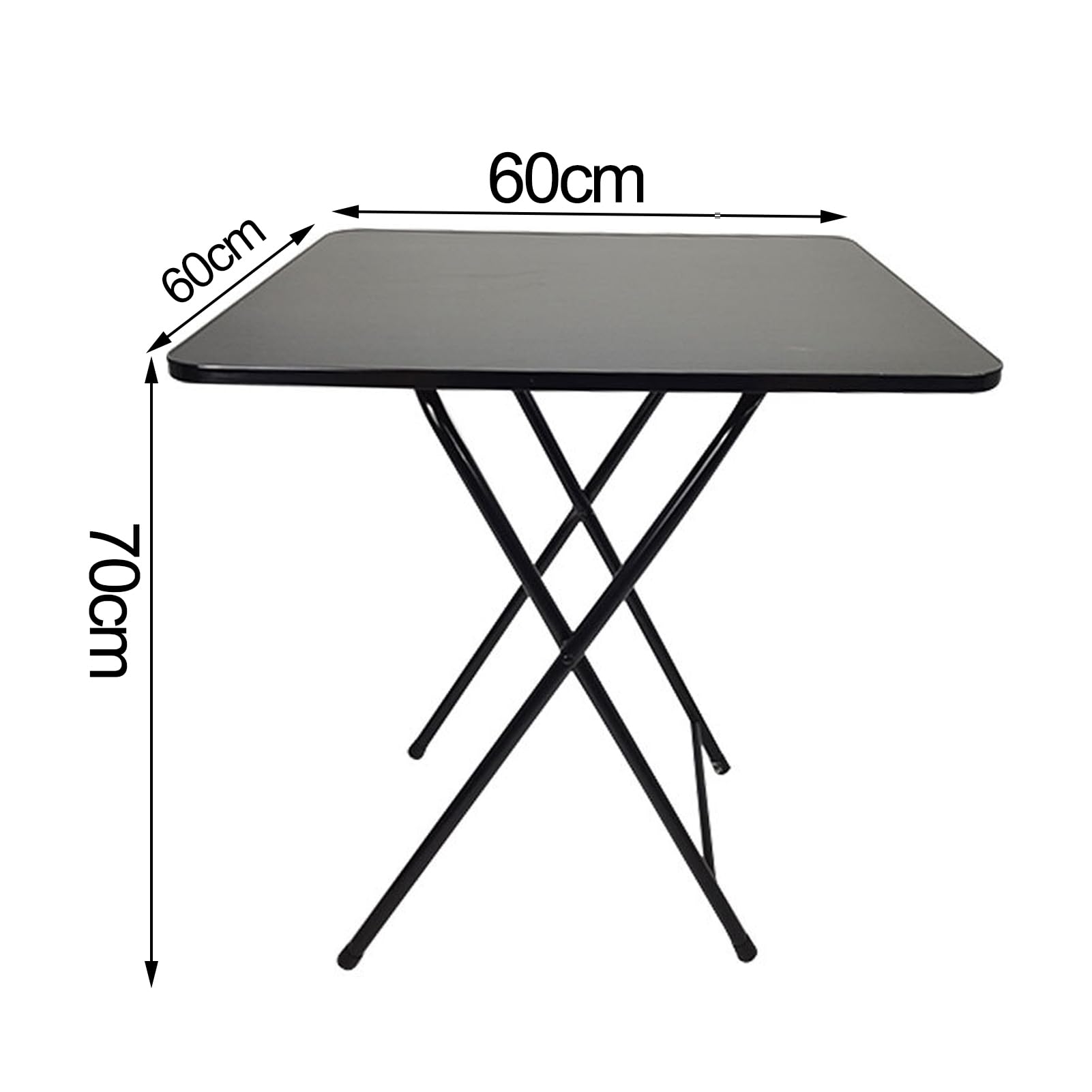 Walbest Foldable Dinner Table for 4, Square Solid MDF 4 Persons Home office Study Computer Desk Home Improvement Black - WoodArtSupply