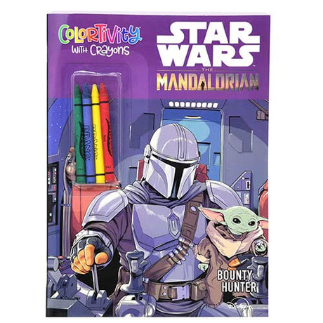 Mandalorian Star Wars Coloring Book with Crayons - The Mandalorian Star Wars Coloring Activity Book with Crayons, Perfect Fun Children Coloring Book for School, Home or On-The-Go - Includes 4 Crayons Mandalorian