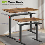 farexon Electric Standing Desk Legs, Adjustable Stand Up Desk Legs Dual-Beam Frame Workstation with Wheels, up to 71" x 32" Desktops, Ergonomic Table Base Workstation, Black Frame Only farexon