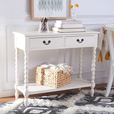 Safavieh Home Collection Athena Distressed White 2-Drawer Console Table SAFAVIEH