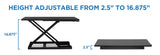 Mount-It! Standing Desk Converter, Height Adjustable Sit Stand Desk, 32x22 Inch Preassembled Stand Up Desk Converter, Ultra Low Profile Design, Black Mount-It!