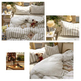 MOTNTD Brown Striped Twin Duvet Cover Set Boho Pattern Twin Comforter Cover Lightweight Stripe Dorm Room Farmhouse Duvet Cover with 2 Pillowcases Teen Boy Bedding Set Washed Microfiber Duvet Protector MOTNTD