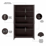 Bush Business Furniture Universal Tall Garage Storage Cabinet with Doors and Shelves, Storm Gray Bush Furniture