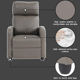 Recliner Chair Single Sofa Winback Chair Home Theater Seating Modern Reclining Chair Easy Lounge with Padded Seat PU Leather Padded Seat Backrest for Living Room Reading Chair Recliner Sofa BestMassage