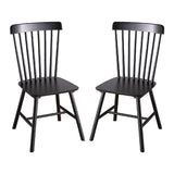 GABOEEN Wooden Windsor Dining Chairs Set of 2 Wood Dining Room Chair Black Spindle Side Kitchen Room Country Farmhouse Chairs GABOEEN