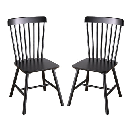 GABOEEN Wooden Windsor Dining Chairs Set of 2 Wood Dining Room Chair Black Spindle Side Kitchen Room Country Farmhouse Chairs GABOEEN