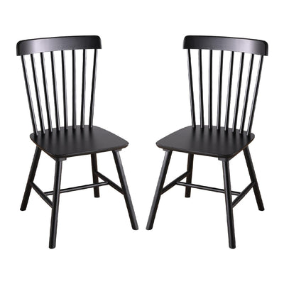 GABOEEN Wooden Windsor Dining Chairs Set of 2 Wood Dining Room Chair Black Spindle Side Kitchen Room Country Farmhouse Chairs
