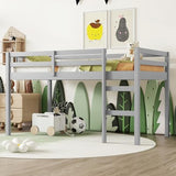 Bellemave Stylish Grey Twin Loft Bed with Ladder for Kids - Versatile Low Design Bellemave