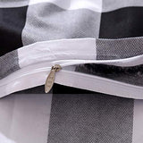 Farmhouse Buffalo Checked Bedding Set Black Gray White Plaid Comforter Cover King,Soft Lightweight Grid Bed Set 1 Lattice Duvet Cover, 2 Pillow Shams Modern Geometric Decor Grey,Zipper,Adult Erosebridal