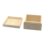 MY MIRONEY 2Pcs Wooden Unfinished Storage Box with Top Lid 4.72" x 4.72" Square Wooden Pine Box DIY Craft Stash Boxes Gift Box for Arts Hobbies and Home Storage MY MIRONEY