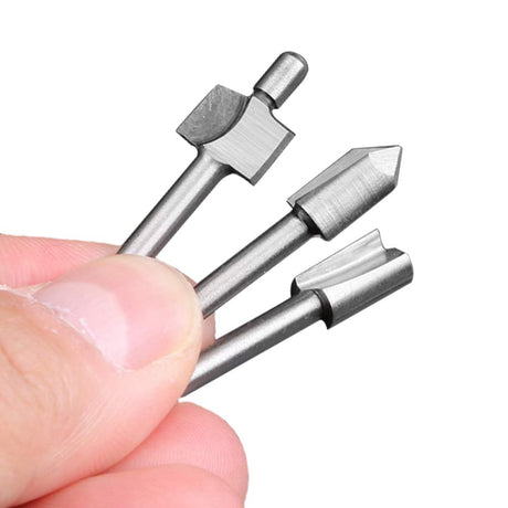 Mesee 10Pcs HSS Router Bits 1/8"(3mm) Shank Carbide Engraving Bit Set Fit Rotary Tool Tools for DIY Woodworking Edge Grooving Carving Milling Trimming Mesee