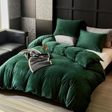 WARMDERN Emerald Green Flannel Velvet Duvet Cover King Size Duvet Cover Bedding Sets, 3pcs Ultra Soft Luxury Textured Modern Crystal Velvet Duvet Covers with Zipper Closure(Emerald Green, King) WARMDERN