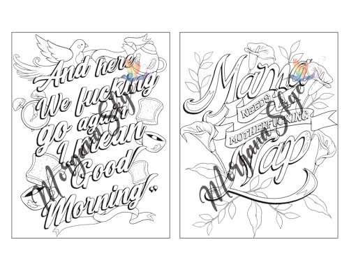 Swear Word Coloring Book for Moms: Motivational Quotes and Doodle Therapy for Stressed Out Moms Who Deserve a Break (and a Glass of Wine!) WoodArtSupply