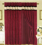 Grand Linen 7 Piece Burgundy Brown Black Bed in a Bag Micro Suede King Comforter Set with Accent Pillows Grand Linen