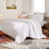 Peri Home Chenille Leopard 100% Cotton 3-Piece Duvet Cover & Sham Set, Full/Queen, White Peri Home