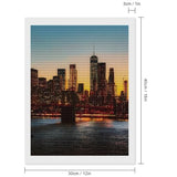 New York City Manhattan Bridge Skyline Diamond Art Painting Kits for Adults Full Drill 5D DIY Craft for Home Decor Gift 12"x16" WoodArtSupply