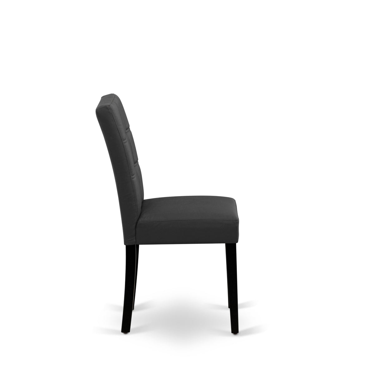 East West Furniture DUAS7-BLK-12 7 Piece Dining Table Set Includes A Kitchen Table and 6 Dark Gray Polyester Fabric Wooden Chairs with Stylish Back- Black Finish East West Furniture