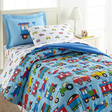 Wildkin 100% Cotton Full Sheet Set – Soft & Cozy Bed Sheets - Trains, Planes, and Trucks Wildkin