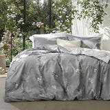 Bedsure Duvet Cover King Size - Reversible Floral Duvet Cover Set with Zipper Closure, 3 Pieces Grey Bedding Set with 8 Corner Ties and 2 Pillowcases 20"x36" Bedsure