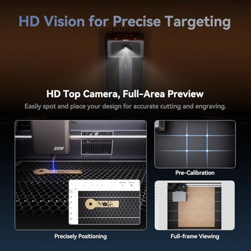 Creality Falcon A1 Pro 20W Laser Engraver, 180W Enclosed Laser Cutter and Engraver Machine with Air Assist, HD Smart Camera for Auto Focus, APP Control, Touch Screen, Ideal for Wood & Metal CREALITY FALCON