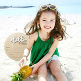 Baby Announcement Sign, 5.9 Inch Wooden Hello World Newborn Welcome Sign, Birth Announcement Sign for Hospital, Newborn Name Sign Plaques for Photo Props Baby Shower Nursery(White) LZEDIRA