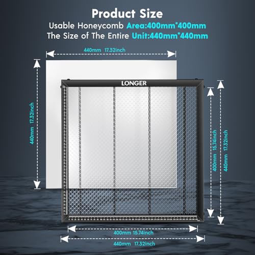 Longer RAY5 20W Laser Engraver with Air Pump and 17.3"x 17.3" Honeycomb Working Table, DIY Laser Engraver for Wood and Metal, Paper, Acrylic, Glass, Leather Longer