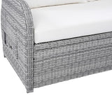 YOPTO 8-Piece Outdoor Furniture Couch Set,Rattan Patio Conversation Sectional Sofa Set with Adjustable Table,Recliners W/Extendable Side Tables & 2 Movable Ottomans,for Patio,Lawn,Backyard,Pool,Beige YOPTO