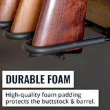 Indoor 5 Gun Rack for Wall, Rifle Rack and Shotgun Wall Mount, Rustic Wood and Solid Steel Supports up to 100 lbs, Vertical Gun Rack Wall Mount for StoreYourBoard