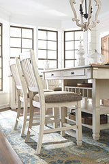 Signature Design by Ashley Bolanburg Farmhouse Counter Height Dining Room Table, White & Brown Signature Design by Ashley