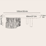 QQXX Cloud-Shaped LED Coffee Table,Irregular Cartoon Indoor Tea Table with 2 Drawers&Acrylic legs,Wood Round Corner Thicken End Table,for Living Room Bedroom(with light, Off white A) QQXX