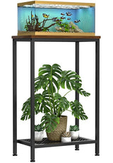 VANVERB 10 Gallon Fish Tank Stand, 2-Tier Small Aquarium Stand 5-10 Gallon, Metal Reptile Breeder Turtle Terrarium Stand Rack Plant Stand for Home Office, Load 350lbs, 20.86" L x 11.81" W x 32.08" H, Black VANVERB